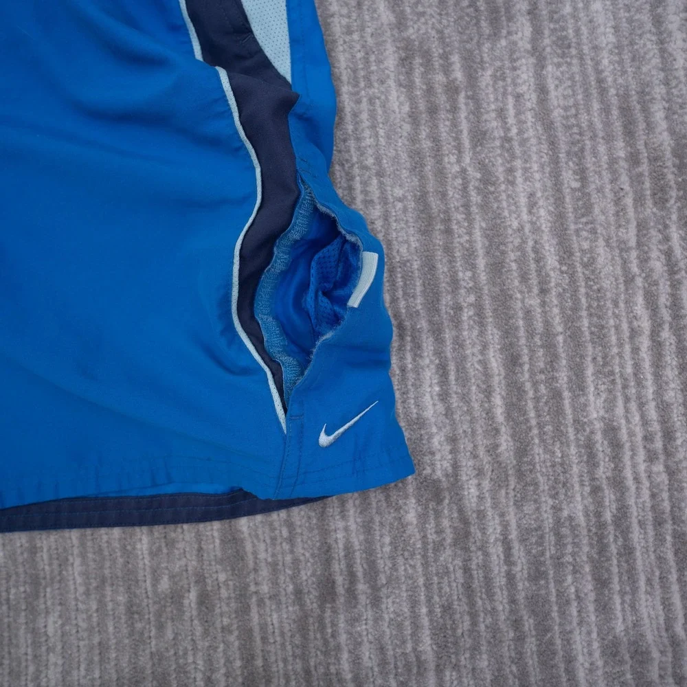 Nike Mens Blue Navy Colorblock Board Shorts Swim Trunks XL Mesh Lining Pocket